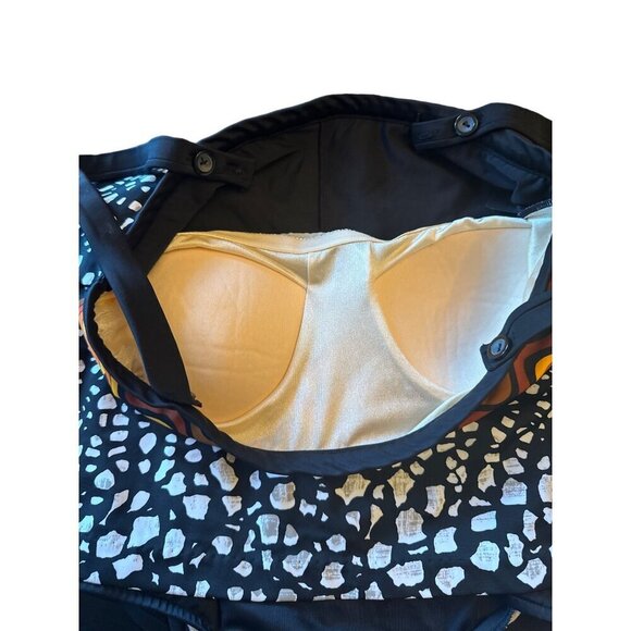 Maxine Of Hollywood Womens Tankini Top & Bottom Black/White/Orange L - Picture 4 of 7